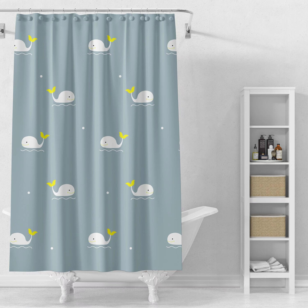 Tenda Da Doccia Finebat 72 X 72 In Plastica Impermeabile 4G Leggera Per Bagno Con Occhielli E 3 Pesi Magnetici Resistenti-image