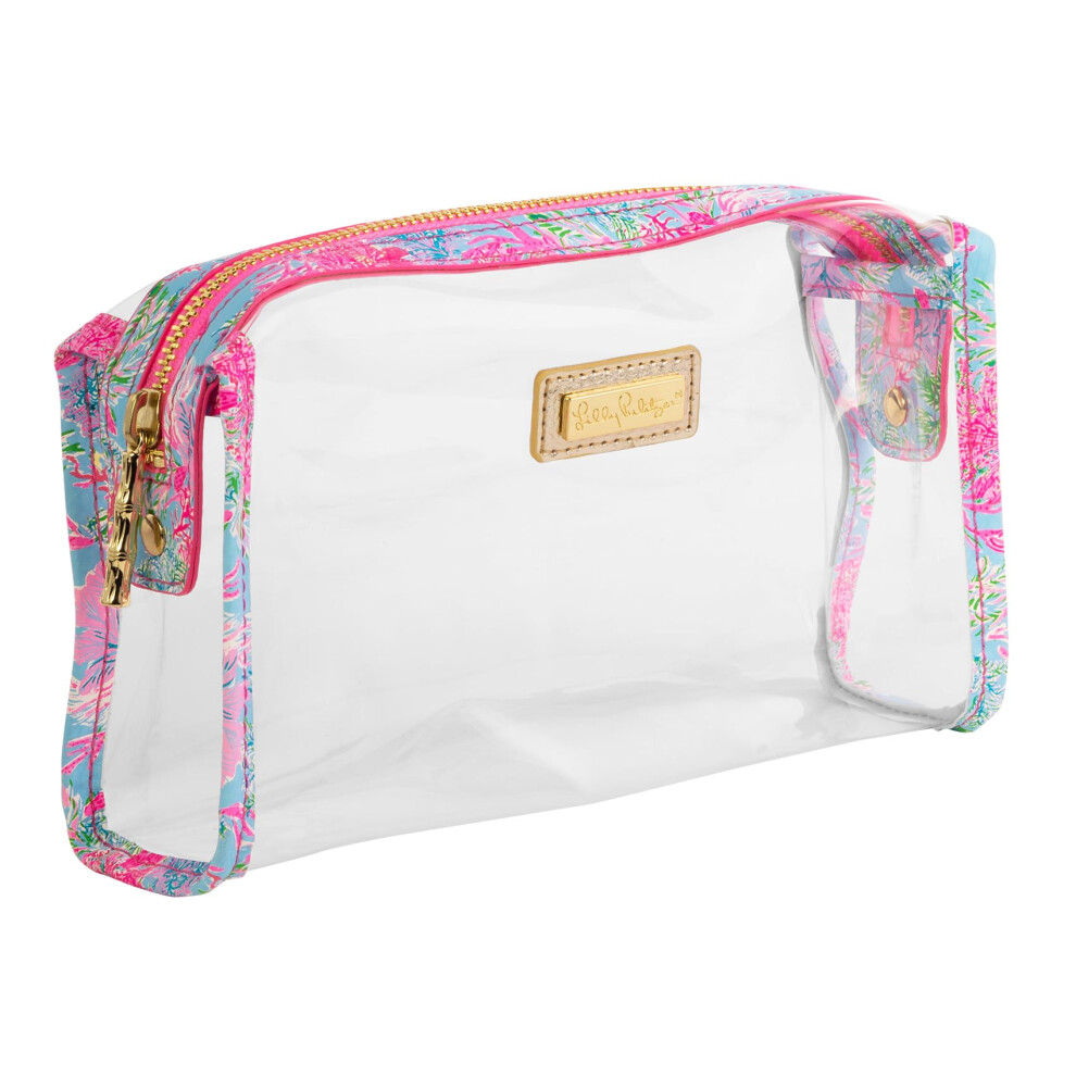 Lilly Pulitzer Clear Zipper Pouch Cute Pencil Case For Adults Travel Toiletry Bag Small Pouch Bag For Supplies Makeup Or Toiletries (Cay To My Hea