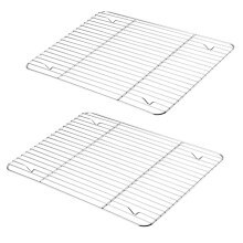 P&P CHEF Zestaw 2 stojakσw do chlodzenia ze stali nierdzewnej do pieczenia Pieczenie Grillowanie Suszenie Prostokat 15,3''x11,25''x0,6'' Mozna myc w