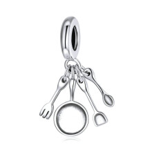 Lamoony Charm 925 Sterling Zilveren Charm Schaar Charm Kam Charm Spiegel Charm Pot Charm Lepel Charm Chef Charm Liefdescharme voor Pandora Charm Armba