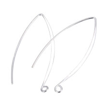 30pcs Adabele Authentieke Sterling Zilver V-vorm 40mm Drop Flat Marquise Earring Haken Oordraad (Draad 0,7 mm/21 Gauge/0,028 Inch) voor het maken van