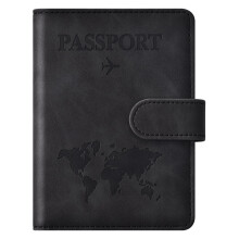 Eoehro Passport Holder til rejse Essentials Pasport Wallet Cover Case til rejser skal have tilbehør Passport bogholdere til kvinder og mænd (sort