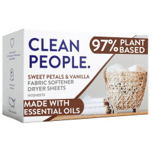 The Clean People Wasverzachtervellen - Drogervellen - Verzacht en verwijdert statische hechting - Veganistische wasverzachter Essenti?e oli? - Zoete