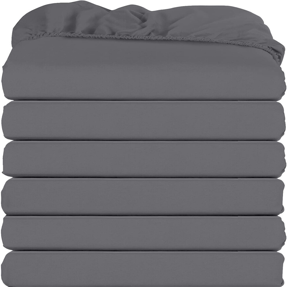 Utopia Bedding Queen Fitted Sheets - Bulk Pack of 6 Bottom Sheets - Soft Brushed Microfiber - Deep Pockets - Shrinkage & Fade Resistant - Easy Care (G-image-OPC-PGGBBMG-NEW
