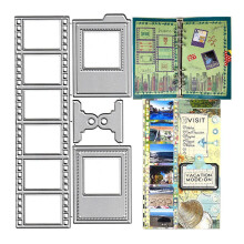 Fotofilmstreifen-Stanzformen, Fotofilm-Tags, Metallprgeschablonen, Schablonenform fr Karten-Scrapbooking und DIY-Bastelalbum, Papierkarten-Dekor