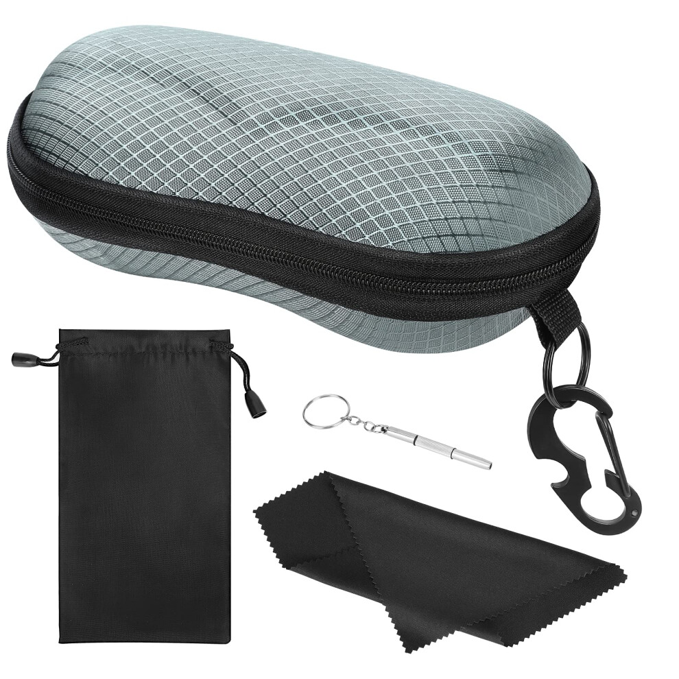 Moko Eva Semi Hard Shell Sunglasses Case Unisex Protective Eyeglass Case Glasses Case Holder With Metal Hanging Hook Mini Screwdriver For Men Women