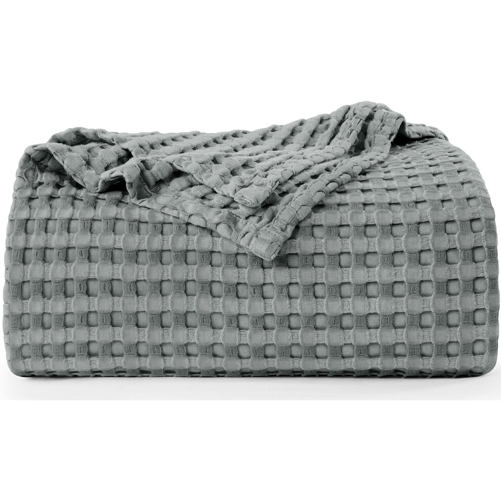 Utopia Bedding Cotton Waffle Clanta de 300 gsm (cinza fresco - 60x50 polegadas) Mante