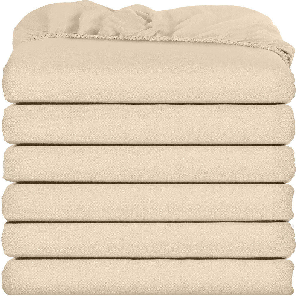 Utopia Bedding Twin Fitted Sheets - Bulk Pack Of 6 Bottom Sheets - Soft Brushed Microfiber - Deep Pockets - Shrinkage & Fade Resistant - Easy Care (Be