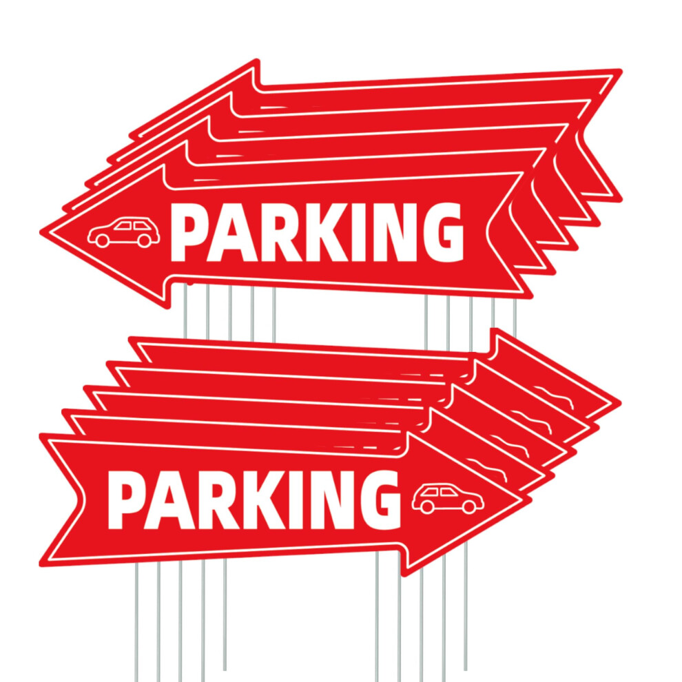 Panneaux de stationnement directionnels 16 x 5 pouces avec flèches - Panneaux de stationnement en plastique ondulé durable pour événements, flèch
