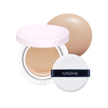 MISSHA Magic Cushion Foundation No.23 Natural Beige for light with neutral skin tone - Flawless Coverage Dewy Finish Easy Application for All Skin T