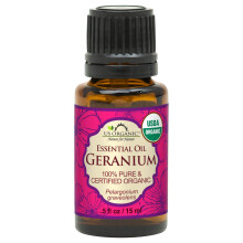 US Ekologiczny olejek eteryczny w 100% z geranium - certyfikowane przez USDA organiczne destylowane pary - W / Euro Droppers (dostepnych wariant