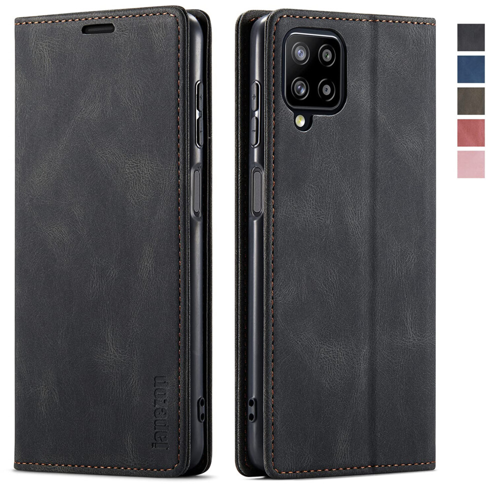 Schutzhulle Fur Samsung Galaxy A12, Samsung Galaxy A12, Brieftaschen-Schutzhulle Mit Kartenhalter [Rfid-Blockierung], Stander, Magnetische Leder--image