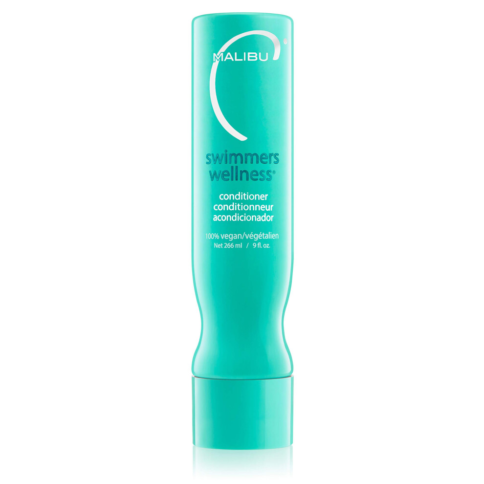 Malibu C Swimmers Wellness Conditioner (9 oz) - Moisturizing Conditioner for Swimmers - Strengthening Proteins Help Prevent Brittle  Dry Hair from Swi