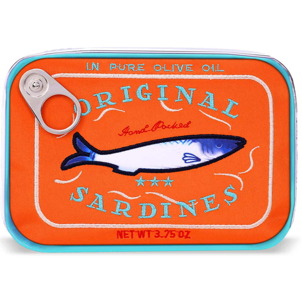 Cessfle Canned Sardines Makeup Bag Funny Sardine Tin Fish Cosmetic Bag Creative Cute Makeup Bag Kawaii Pencil Case Pouch Coquette Make Up Pouch For
