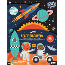 Samolepka Petit Collage Activity Book Space Discovery Obr rozkldac kniha samolepek pro deti obsahuje vce ne 100 opakovane pouitelnch samolep