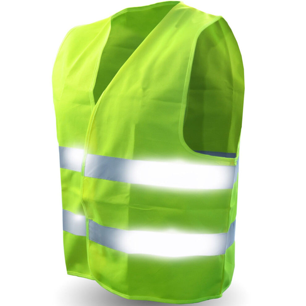 Safety Reflective Vest (Ultra High Visibility Bright Neon Yellow) Perfect For Running Jogging Walking Construction Cycling Motorcylcle Riding An 853755007516