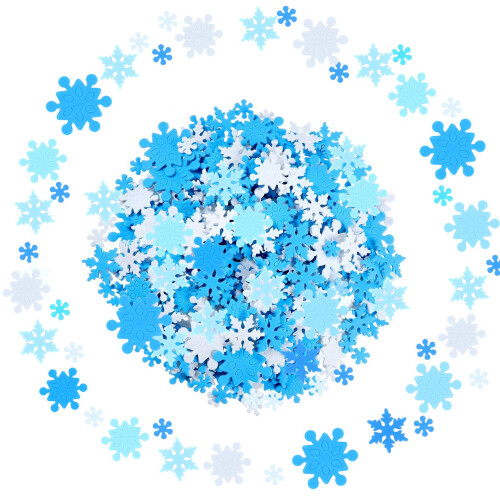 Coopay 600 pices mini mousse autocollants de flocon de neige 1