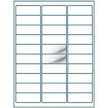 Shop4Mailers 30-Up White Permanent Self Adhesive Shipping Labels 1 x 2 5/8 Easy Peel Stickers for Laser & Inkjet Printers - 100 Sheets - 3 000 Count