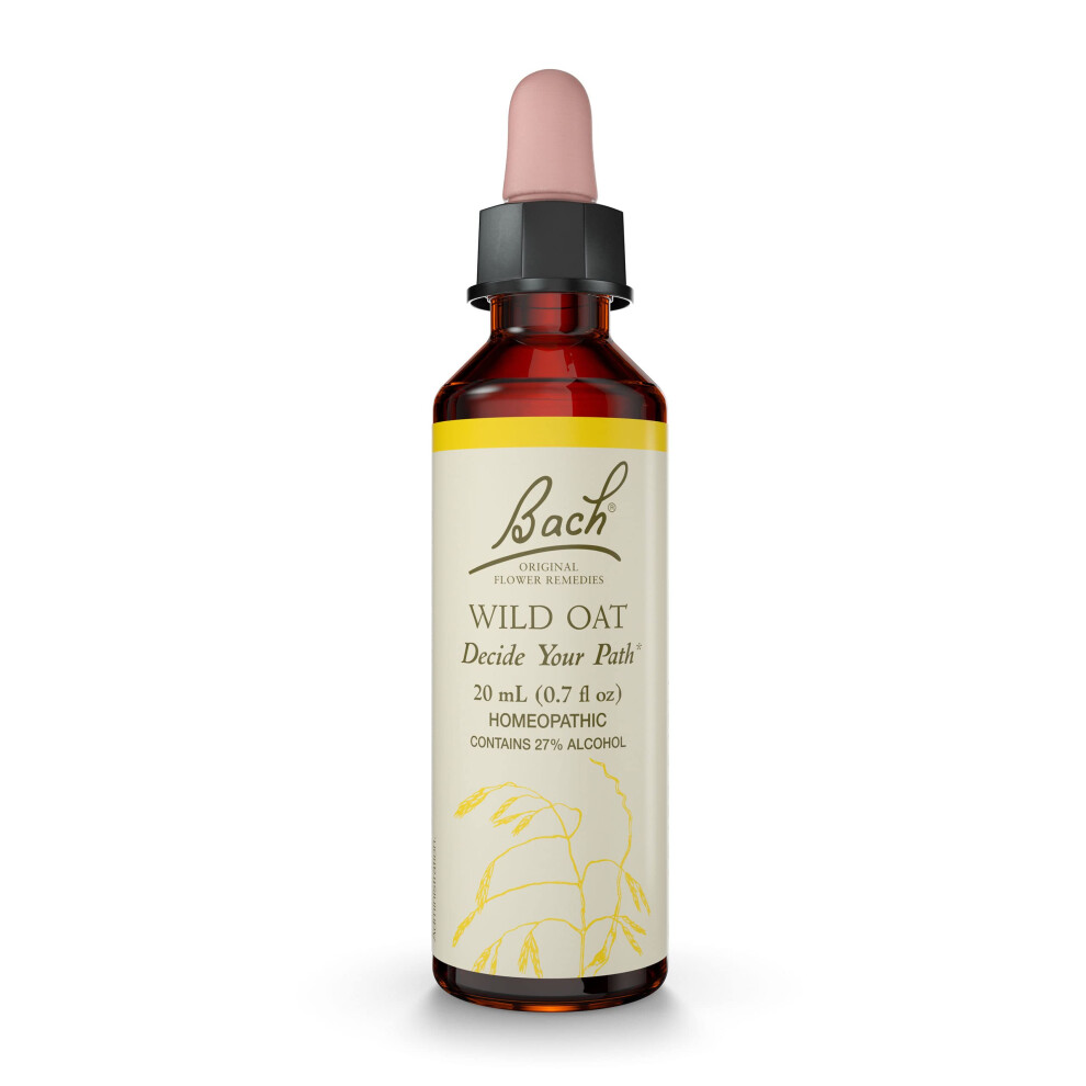 Bach Original Flower Remedies Wild Oat For Deciding Life's Path Natural Homeopathic Flower Essence Holistic Wellness And Stress Relief Vegan 20Ml