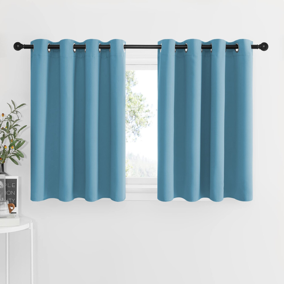 NICETOWN Blackout Window Curtains for Nursery - Eyelet Top Window Treatment Blackout Curtain Panels (Teal Blue=Light Blue  2 PCs  W52 x L36 1.2 inches-image-OPC-PFRDPWF-NEW