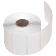 Etichette termiche dirette CompuLabel, rotolo bianco da 2 1/4 x 1 1/4 pollici, adesivo permanente, perforazioni tra le etichette, 1000 per rotolo