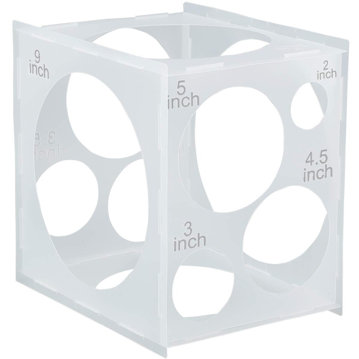 Ballon-Größen-Messbox – 11 Fächer, 2–10 Zoll – Zusammenklappbar Aus Kunststoff – Für Ballonbögen, Säulen & Deko – Weiß