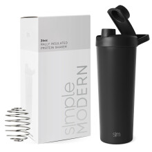 Shaker in acciaio inossidabile semplice e moderno con sfera da 24 once | Tazza isolata in metallo per miscele proteiche, frullati e pre-allenamen