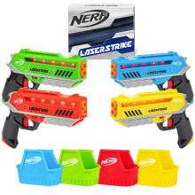 Nerf Laser Strike Strike 4 Player Laser Tag Game Pack z 4 300 stp przesladowcw i 4 bratery - Hal lub na zewnatrz zabawki gry Arcade For Kids &