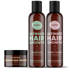 Set di shampoo e balsamo minerali Moerie Ultimate - Prodotti vegani per la crescita dei capelli, senza parabeni, per capelli pi    lunghi, spessi e