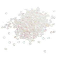 SaktopDeco Bulk Clear Loose Sequins 6 mm Round Cupped Crystal Iridescent Sequins Spangles for Crafts DIY Sewing Embroidery Applique About 3800 Piece