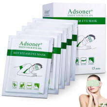 Adsoner Steam Eye Mask 15 Packs Hot Steam Eye SPA Mask for Dry Eyes Travel Essentials & Relaxation Gifts for Women Men Lavender Fragrance Warm