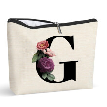 Personalized Cosmetic Bags for Women Cute Makeup Bags with Initials Travel Cosmetic Bag Letter G Bridesmaid/Christmas/Birthday/Valentines Gifts for W