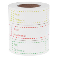 900 Pieces Removable Food Storage Labels Freezer Labels 1x3in Food Storage Stickers Refrigerator Freezer Labels Adhesive Paper Labels(3Rolls Red Yello