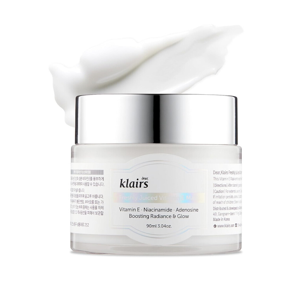 Dearklairs Cream Dearklairs] Freshly Juiced Vitamin E Mask Moisturizer Boost The Effect Vitamin C Niacinamide Adenosine 90Ml 3.04Oz Clear Skin Antioxida