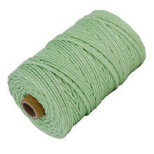 Macrame Cotton Cord 4 Ply Twisted Macrame Yarn Natural Cotton Cord Perfect Macrame Supplies for Macrame Plant Hangers DIY Crafts (4mmm*109Yards Lig