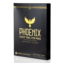 (Pack of 2) Phoenix Foot Peel for Men - Extra Large - Extra Strength - Exfoliating Dry Feet Treatment - Callus Remover - Unscented - Paraben and Fragr