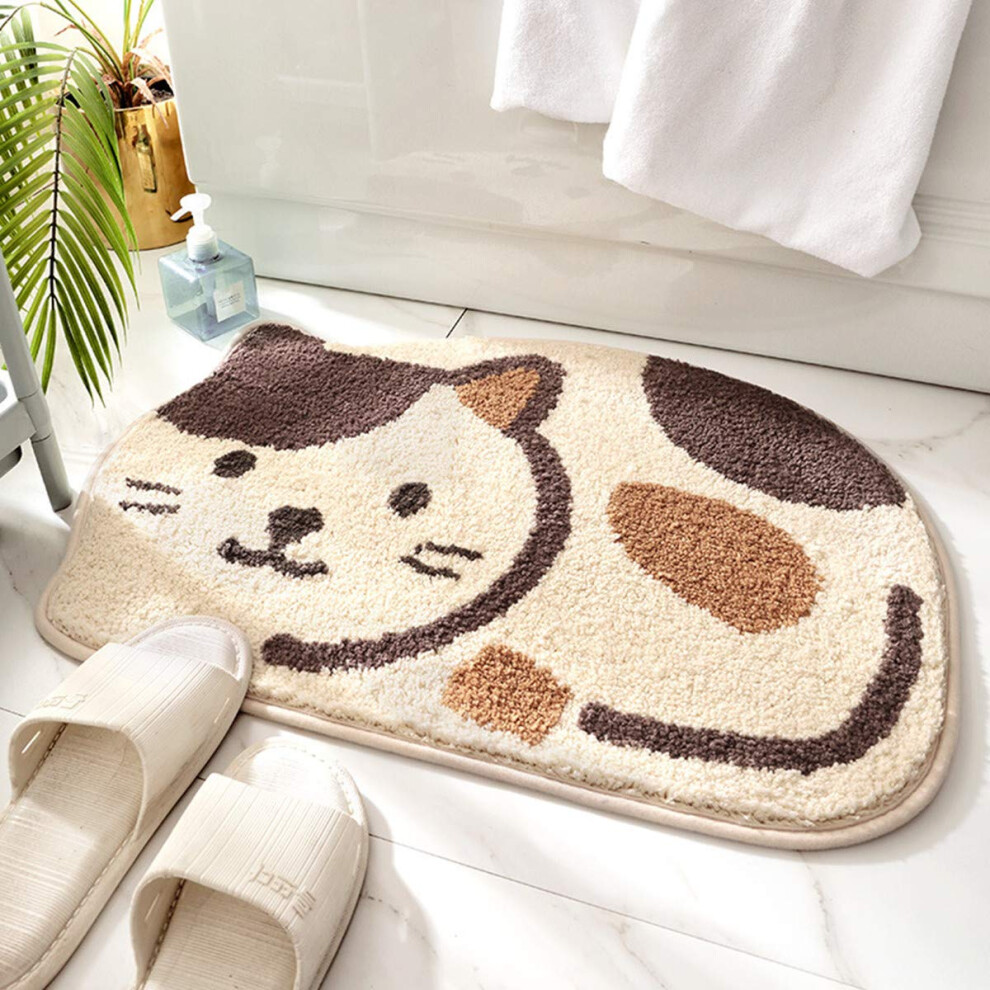 Tapis de bain et douche Ankah, antid   rapant, absorbant, doux, pour salle de bain, motif adorable, motif chat, paillasson, tapis sec, 45 x