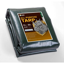 GUARD SHIELD Telo di copertura in poliestere super resistente verde/argento 12x20 piedi Telo impermeabile spesso 16mil resistente ai raggi UV e a