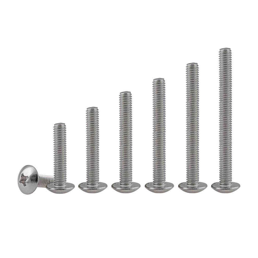 Adiyer 120Pcs Metric M4 X 20/25/30/35/40/45Mm Machine Screws Assortment Kit Cabinet Door Drawer Knob Pull Screws 304 Stainless Steel Phillips Truss H 659516203971