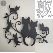 Katte Metalsk?re udstansninger Katte p? grene Stencils G?r-det-selv-h?ndv?rkskort Sk?rematricer Udsk?ringer til g?r-det-selv-pr?gning Kortfremsti