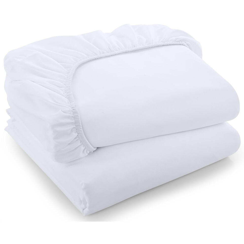 Utopia Bedding Twin Fitted Sheets - Bulk Pack Of 2 Bottom Sheets - Soft Brushed Microfiber - Deep Pockets - Shrinkage & Fade Resistant - Easy Care (Tw