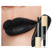 Oulac Matte Vloeibare Zwarte Lippenstift voor Vrouwen Hoog Gepigmenteerde Kleur Lip Stain met Romige Formule Langdurig Waterdicht Vitamine E Veganisti