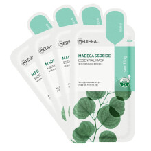 Mediheal Beste koreanische Tuchmaske ? Madecassoside Essential Gesichtsmaske, 4 Tucher, fur empfindliche, zu Unreinheiten neigende Haut, alle Hau