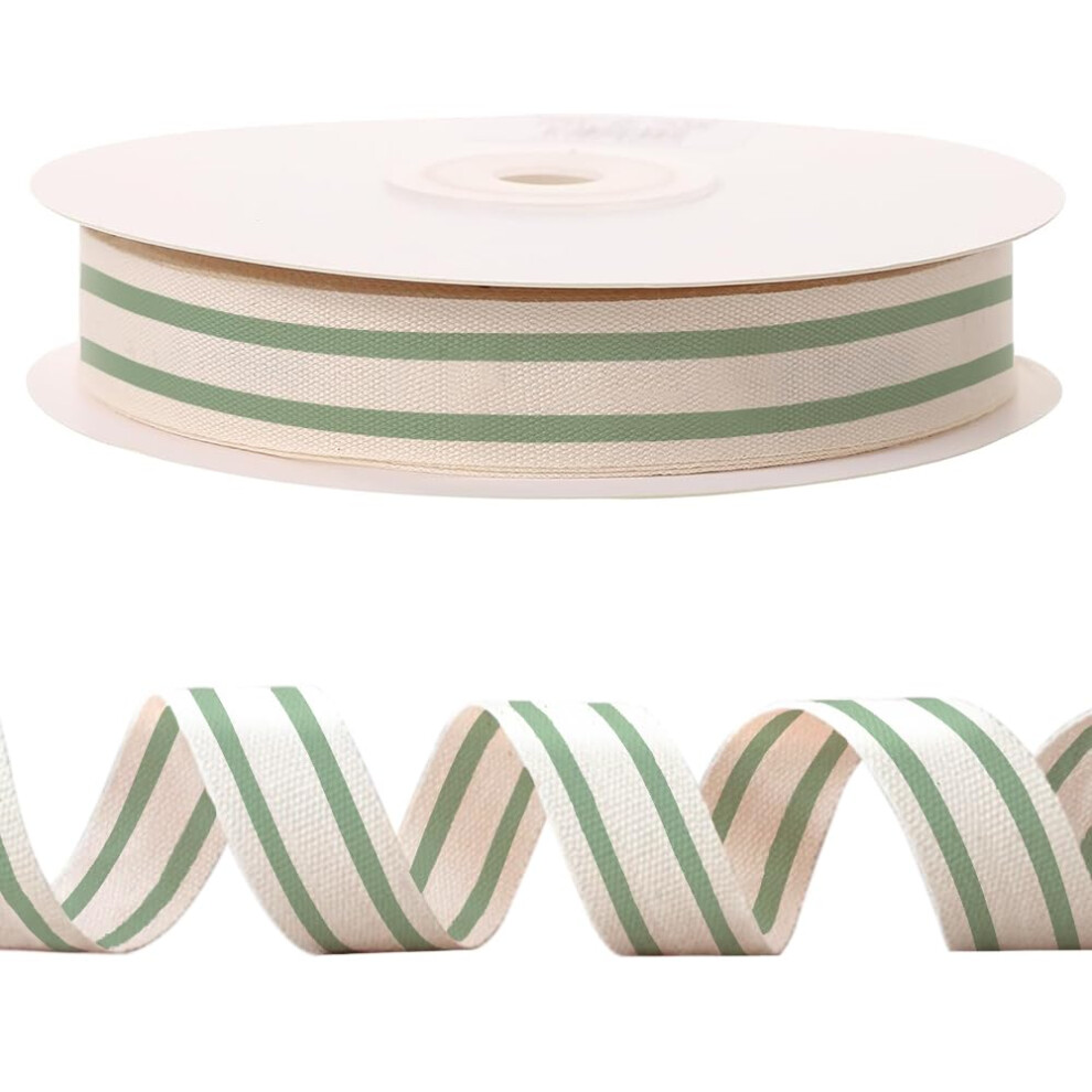 Cinta De Algod?N Natural Verde De 10 Yardas (3/5 Pulgadas), De Doble Cara, Ideal Para Cumplea?Os, Bodas, San Valent?N, Manualidades, Costura, Etc.-image