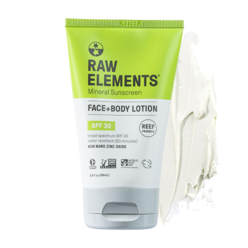 Raw Elements Αντηλιακό SPF 30 σε Σωλήνα, Οργανικό, Μη Τοξικό, 3 oz