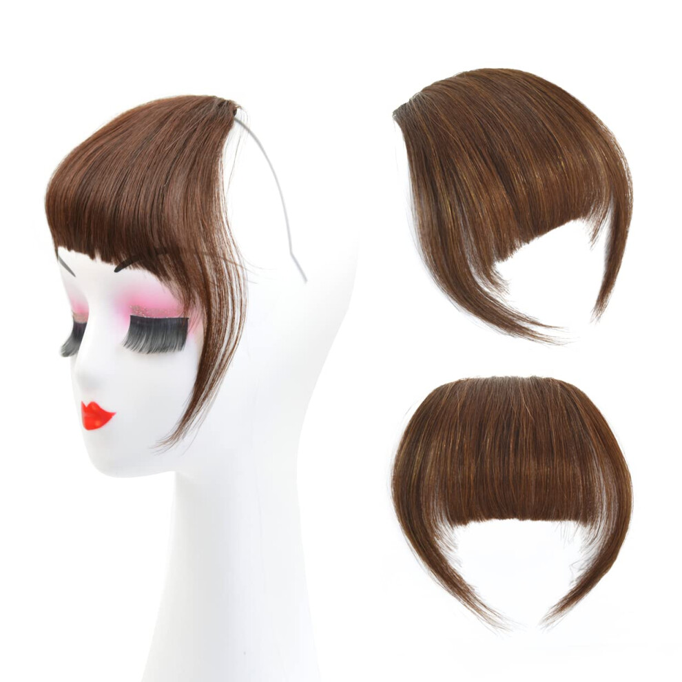Ytbyt Unisex Hair Clip In Bangs Human Hair Bangs Hairpieces For Women Fringe Neat Faker Bangs With Temples Hairpieces For Party And Daily Wear(French Bangs L