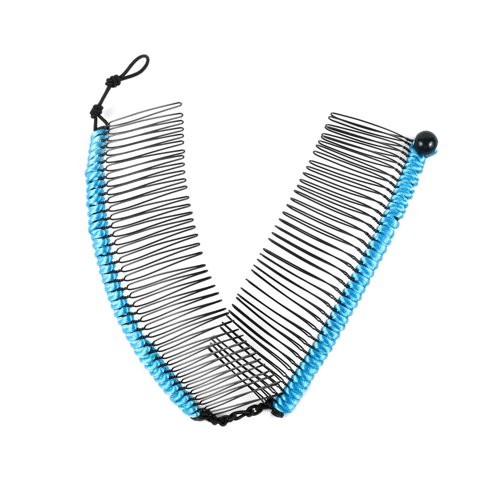 Hairzing Stretch Banana Clip By - Double Comb For Thick Curly Kinky Hair - Put Your Hair Up In Seconds W/No Damage Creases Or Pain (Turquoise