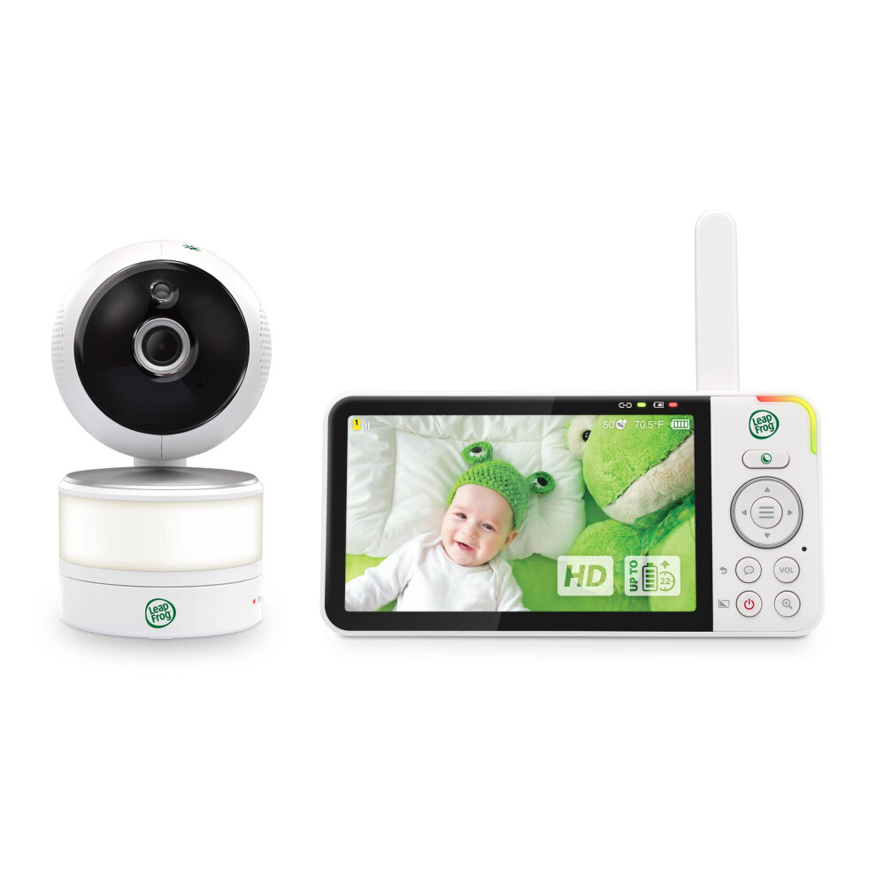 LeapFrog LF915HD Baby Monitor  5  720p Screen  360 Pan & Tilt with 8X Zoom Camera  Color Night Vision  Night Light  Two-Way Intercom  Secure Transmiss