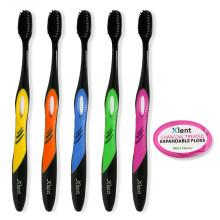 Xlent Dental Activated Charcoal Bristle Toothbrush - Xtreme (Extreme) Soft Ultrafine Tapered bristles Compact Head and Slim Design (5 Toothbrush +
