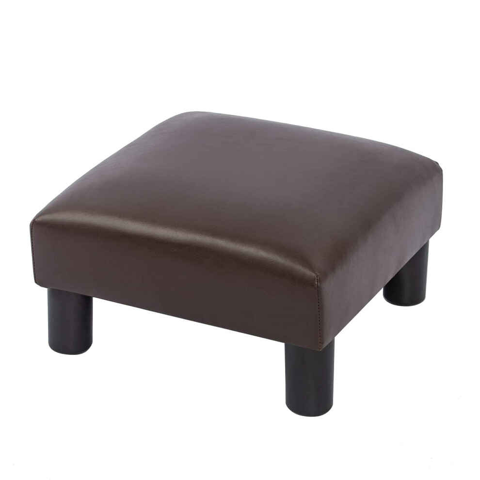 Joveco Small Footstool Ottoman  PU Leather Footrest Square Foot Stool with Non-Skid Plastic Legs  Modern Pets Step Stool for Couch Desk Office Living-image-OPC-PFPGX5T-NEW